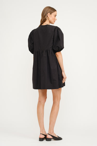 Avery Poplin Mini Dress Black