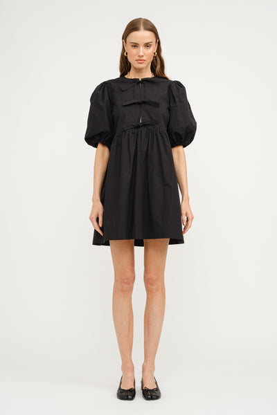 Avery Poplin Mini Dress Black