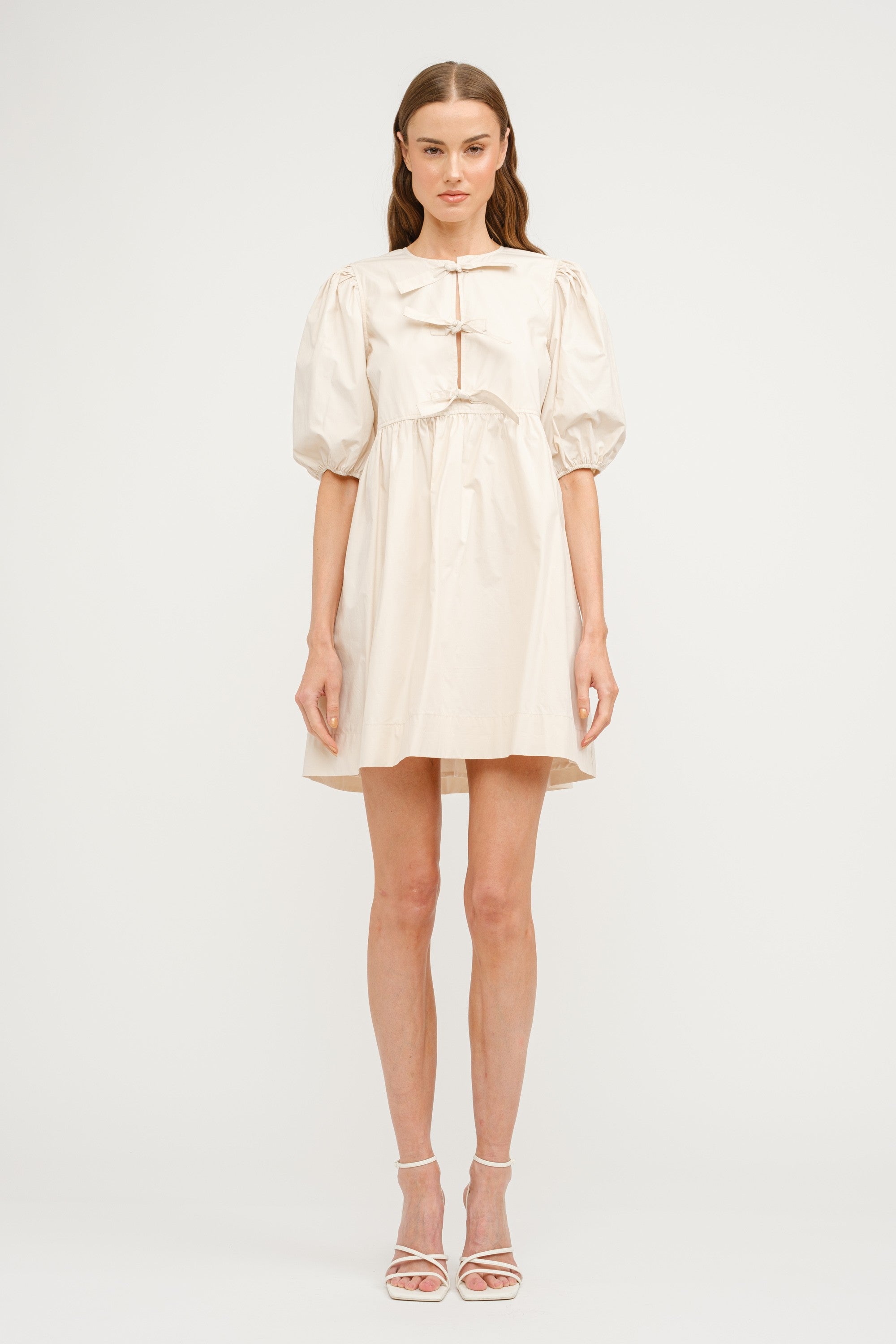 Avery Poplin Mini Dress Natural