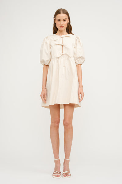 Avery Poplin Mini Dress Natural