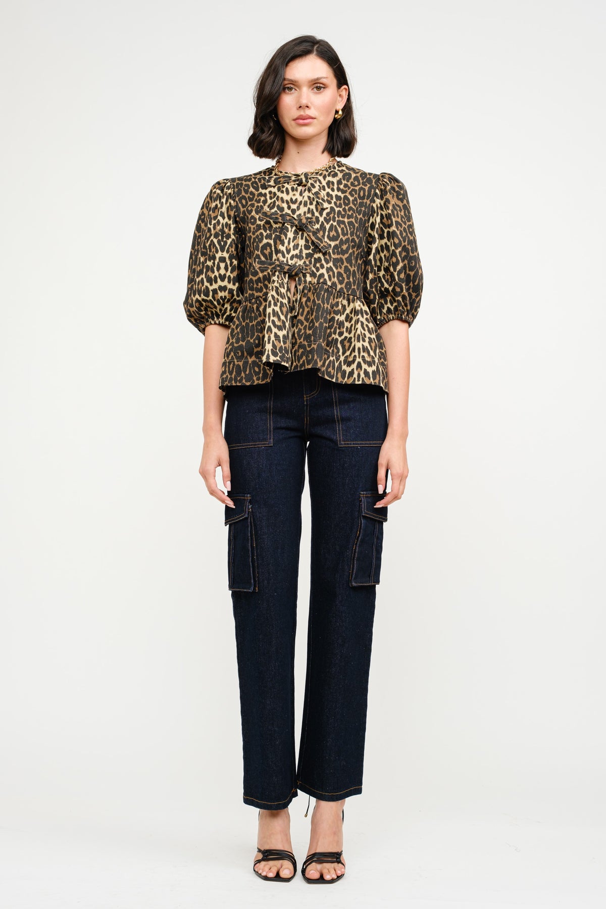 Norah Denim Blouse Brown