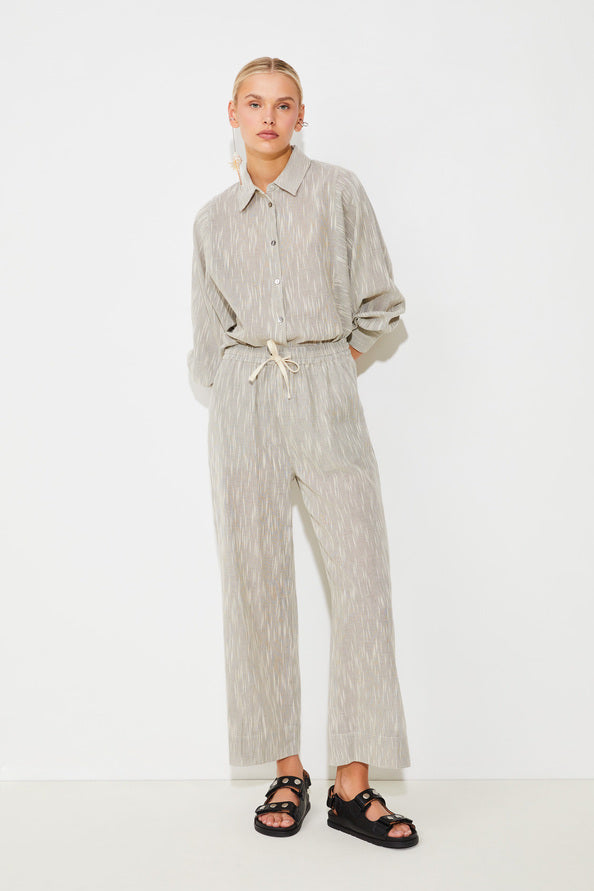 Jordan Cotton Striped Pant Black