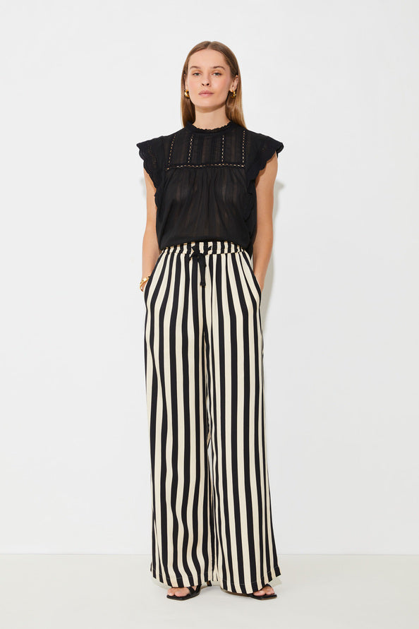 Jerry Striped Pant Black