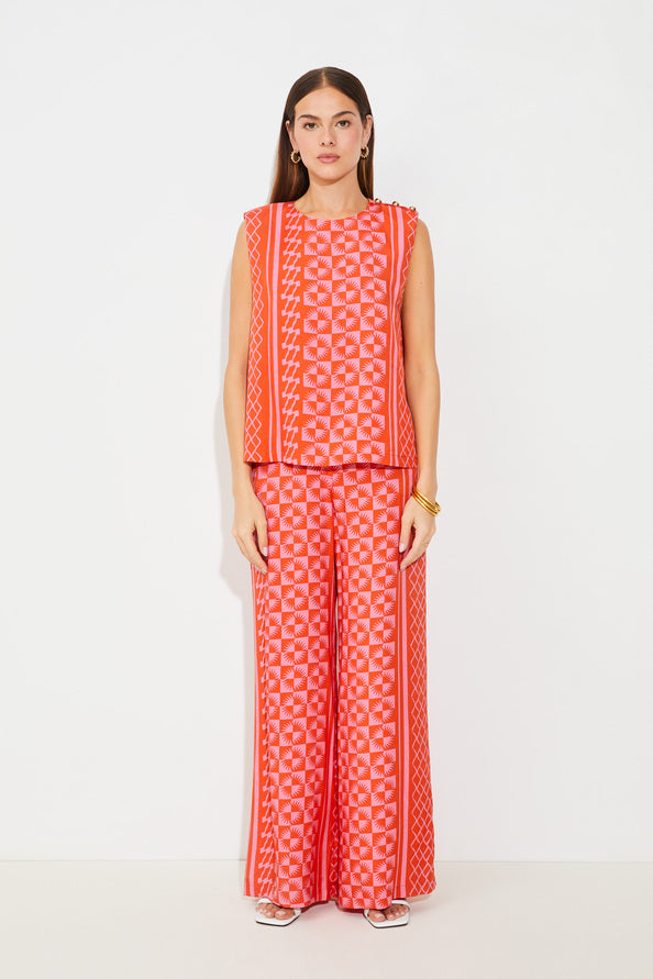Lenzo Blouse Print Red