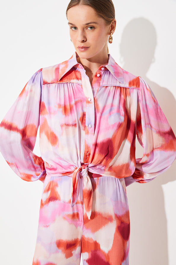 Luna Shirt Print Fuchsia