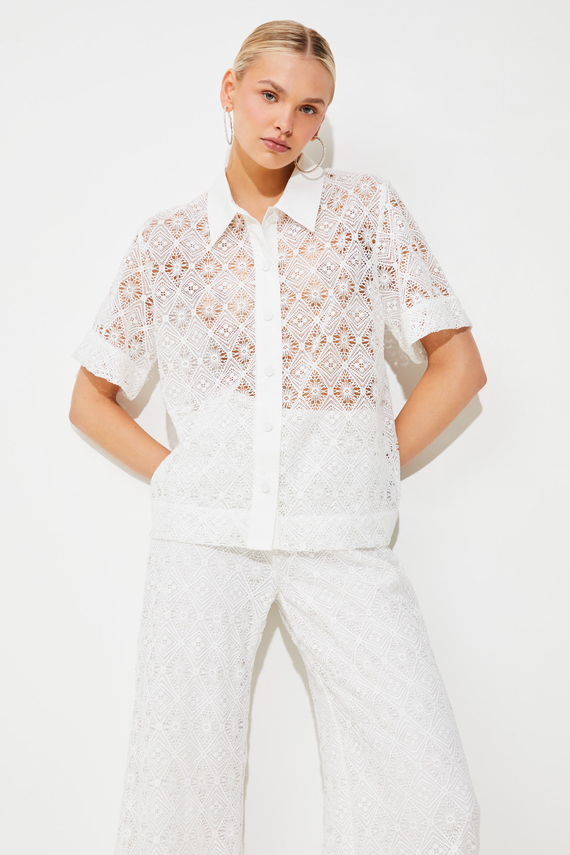Lalie Guipure Shirt White