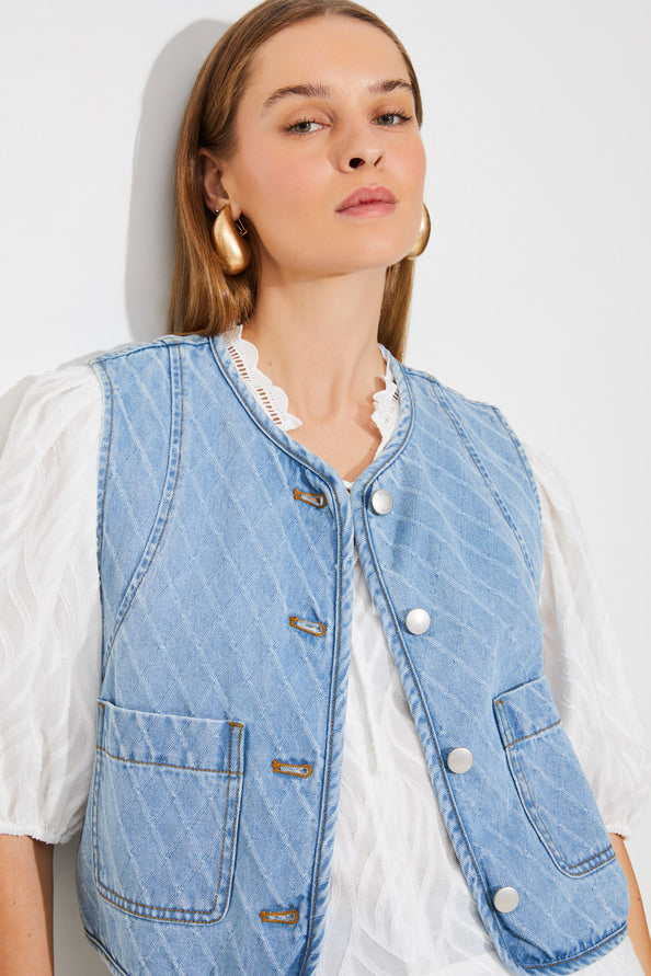 Dakota Short Jacquard Denim Jacket