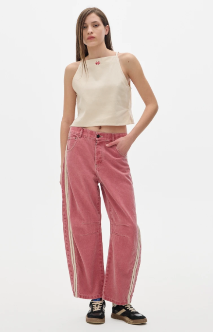 Jean Barrel Sporty Soft Cherry