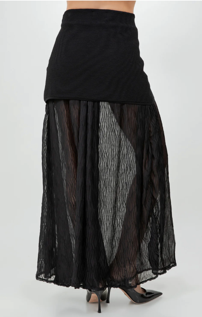 Woven Combo Maxi Skirt