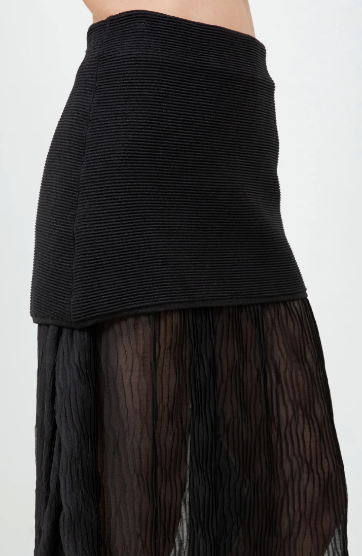 Woven Combo Maxi Skirt