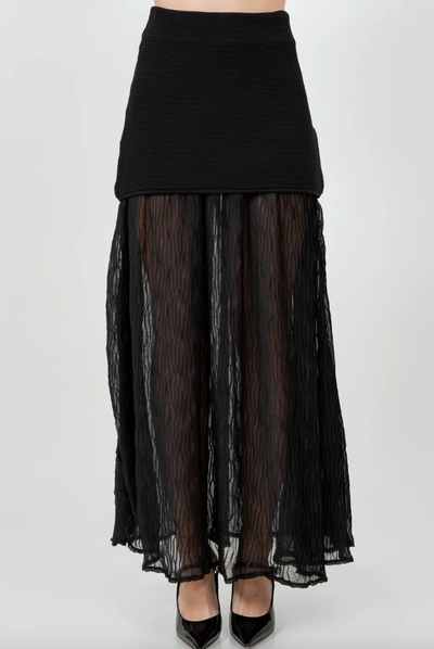 Woven Combo Maxi Skirt