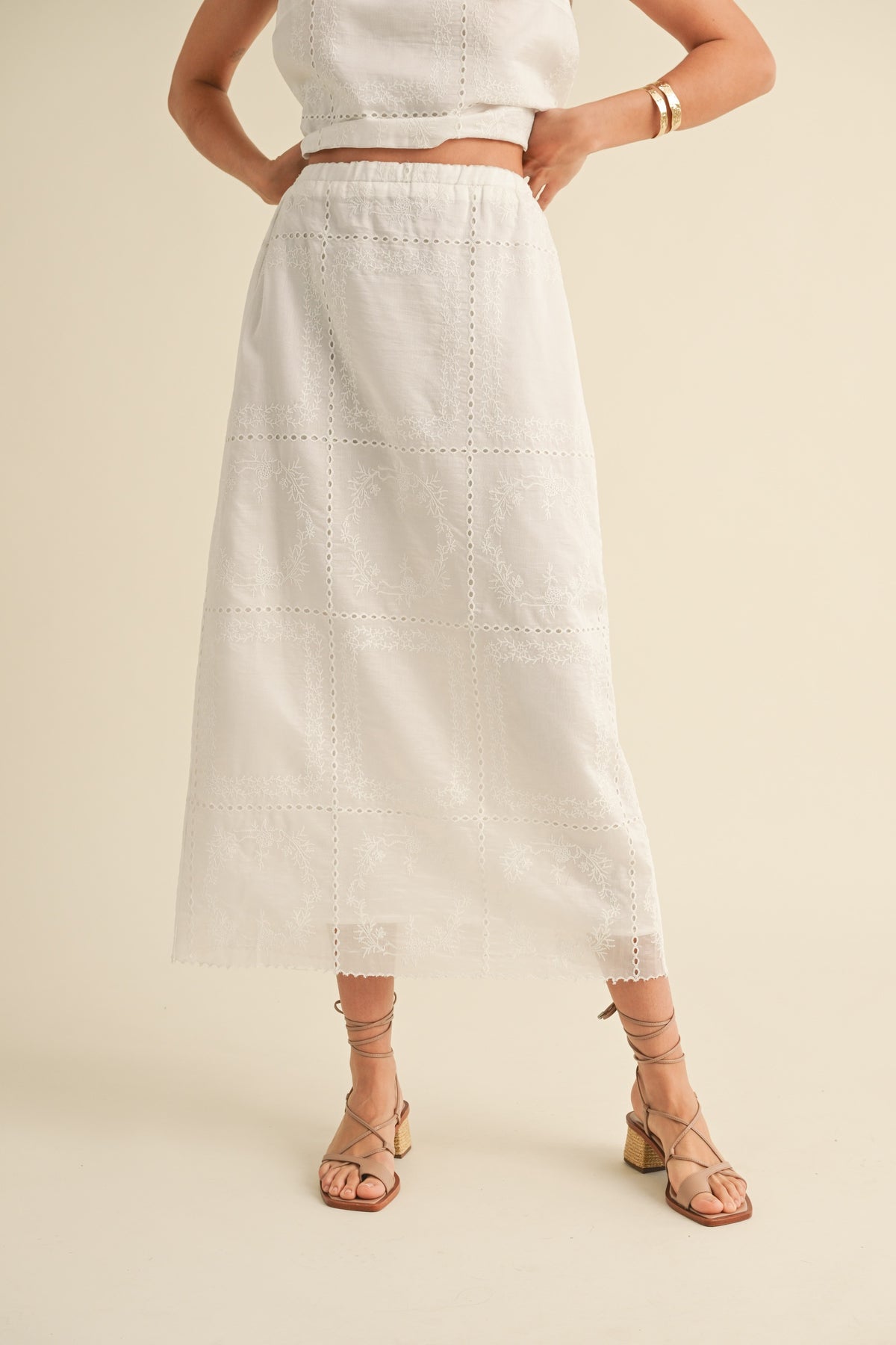 Eyelet Skirt White