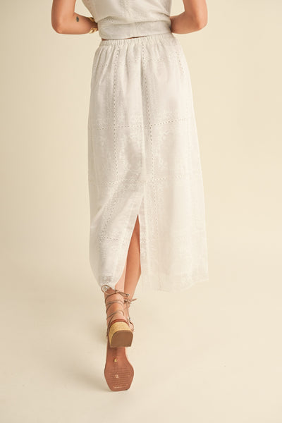 Eyelet Skirt White