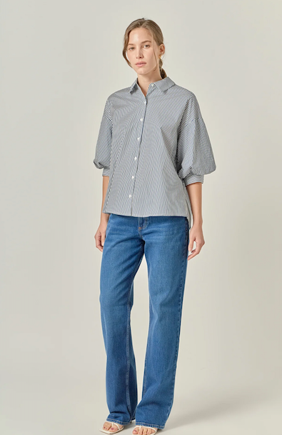 Lila Top Striped Navy