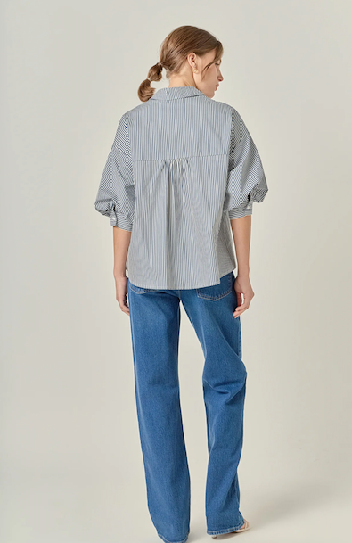 Lila Top Striped Navy