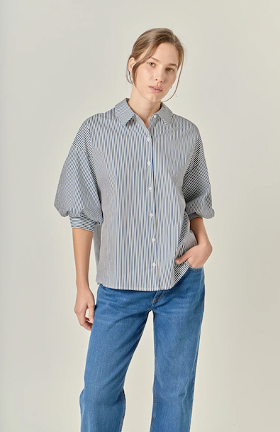 Lila Top Striped Navy