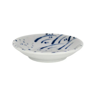 Nami Wave Design Porcelain Sauce Dish