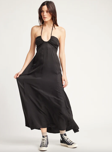 Katya Ring Halter Dress Black