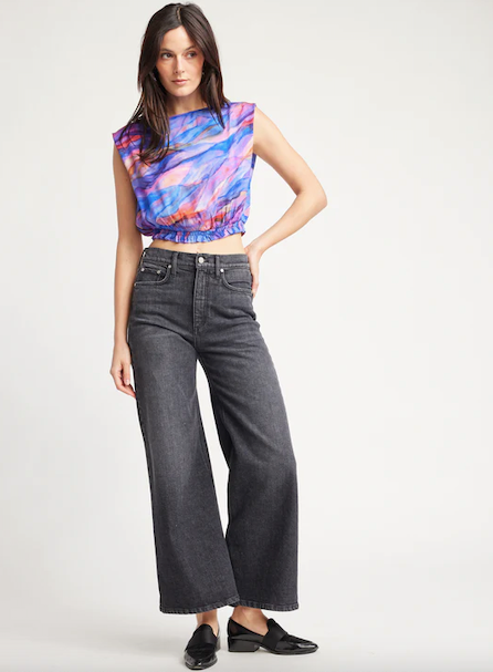 Cassidy Sleeveless Elastic Waist Top Sunset Print