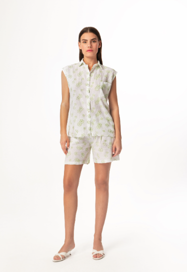 Julia Shirt White Green