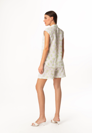 Julia Short White Green