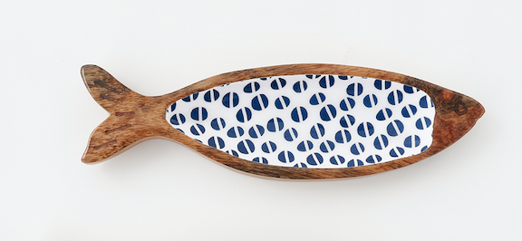 Geometric Pattern Fish Tidbit Tray Points