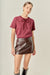 Beaded Bow T Shirt Burgundy