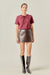Beaded Bow T Shirt Burgundy