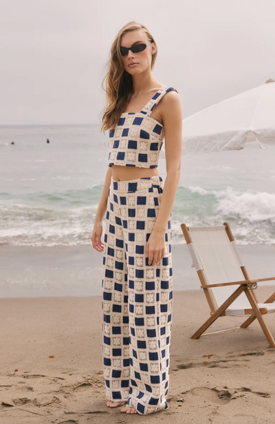 Luna Top Crochet Navy