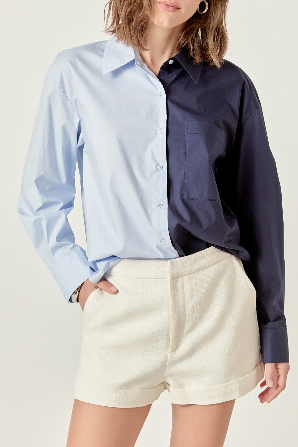 Colorblock Shirt Power Blue Navy