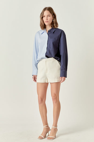 Colorblock Shirt Power Blue Navy