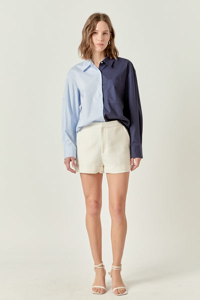 Colorblock Shirt Power Blue Navy