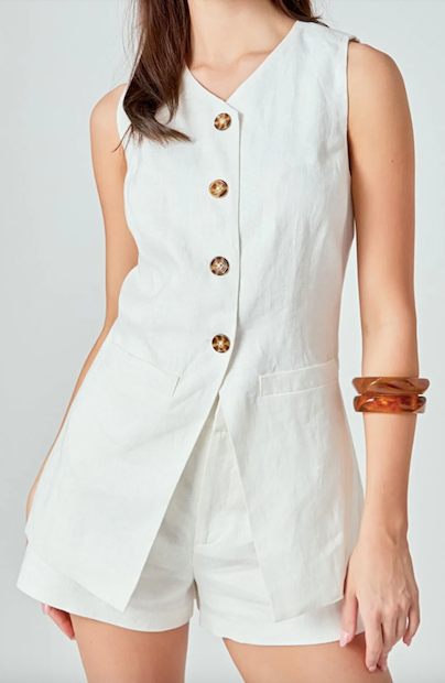 Juliette Line Vest White