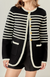 Carmen Sweater Cardigan Black Cream