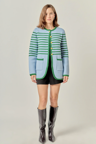 Carmen Sweater Cardigan Ice Blue Green