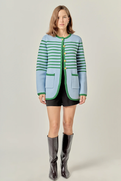 Carmen Sweater Cardigan Ice Blue Green