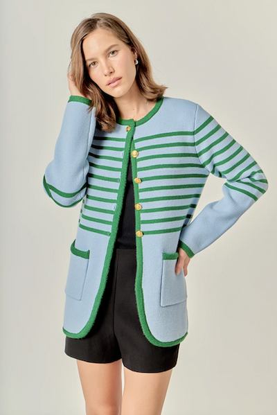 Carmen Sweater Cardigan Ice Blue Green