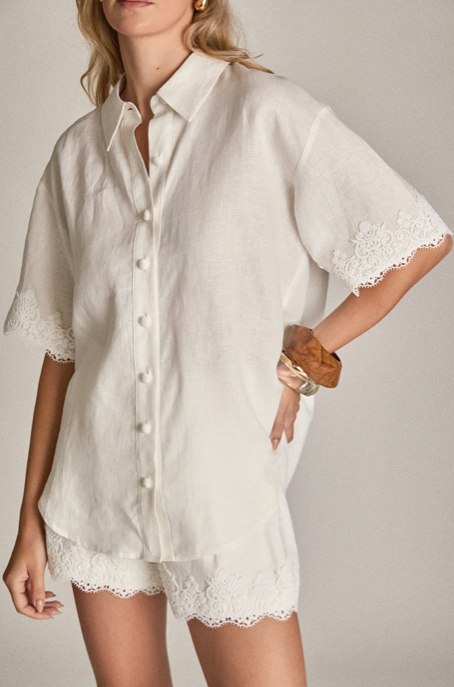 Elosie Shirt Beige White
