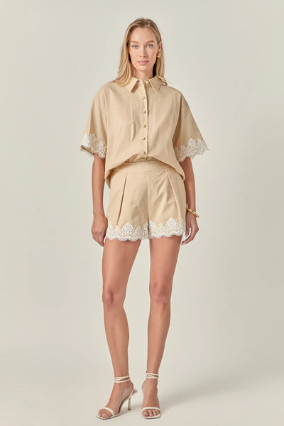 Elosie Shirt Beige White