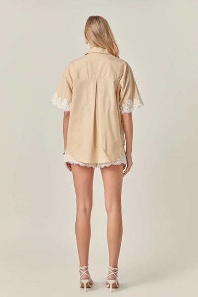 Elosie Short Beige White