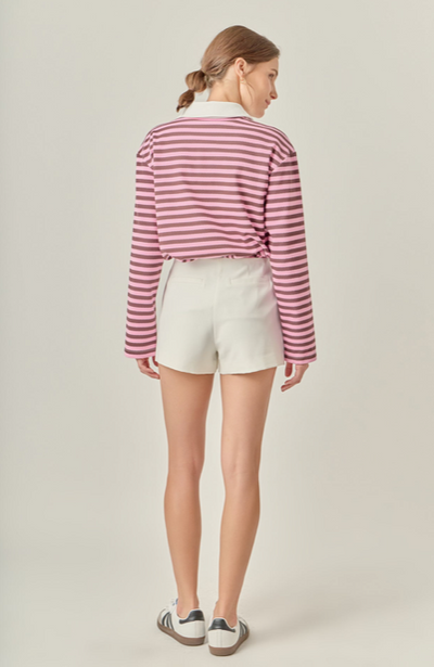 Rugby Polo Shirt Pink Brown