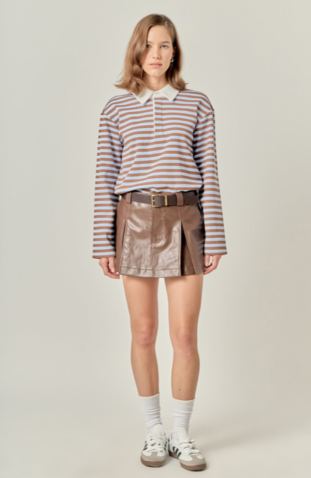 Rugby Polo Shirt PowderBlue Brown