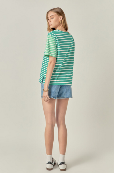 Katy Stripe Top Green