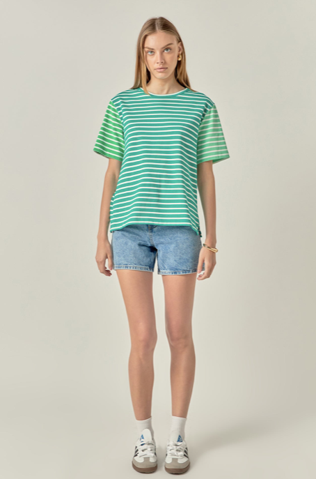 Katy Stripe Top Green