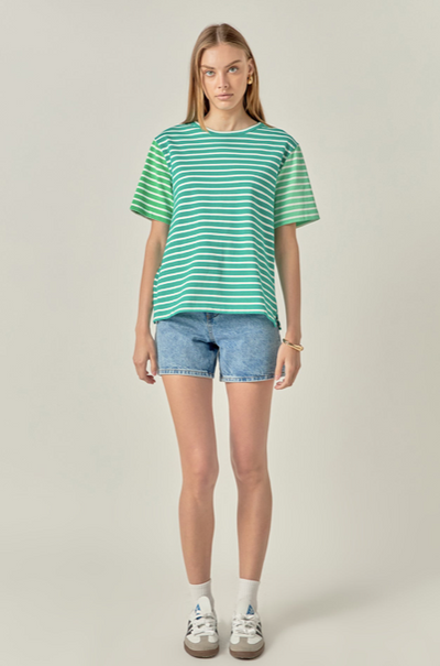 Katy Stripe Top Green