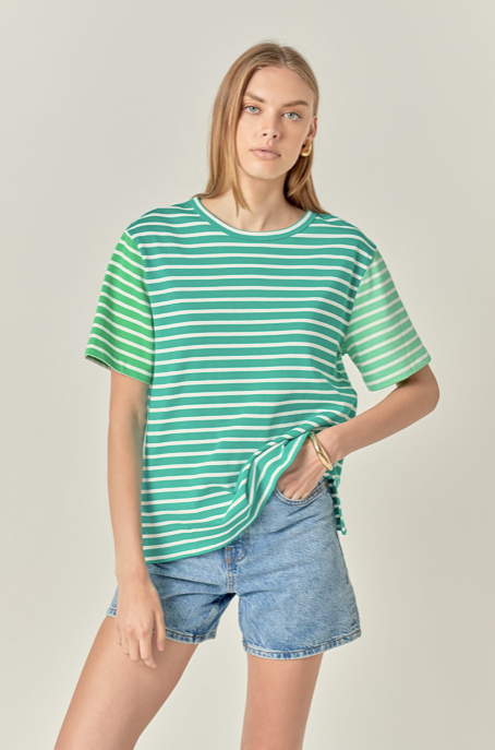 Katy Stripe Top Green