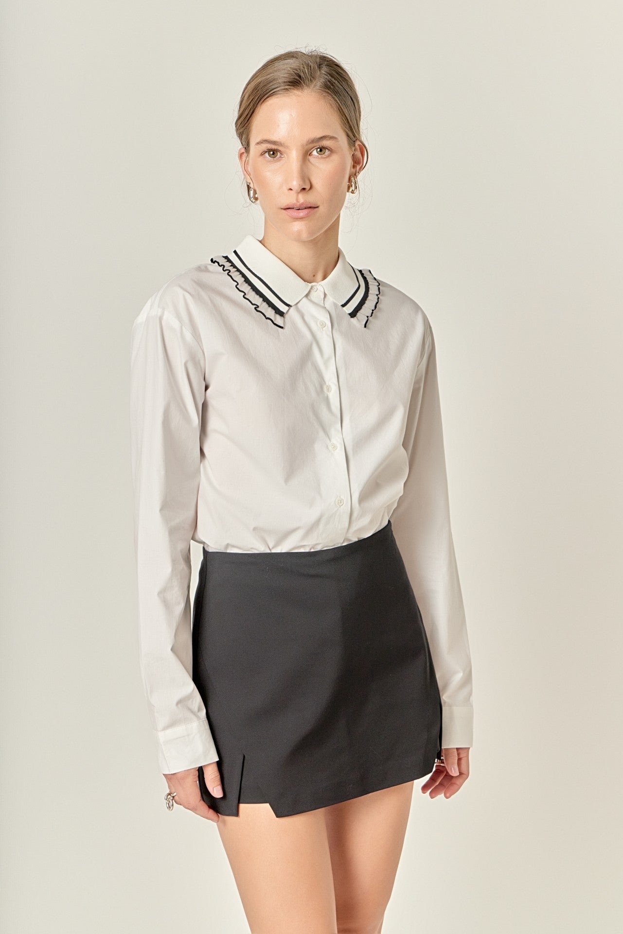 Collar Pointed Shirt White
