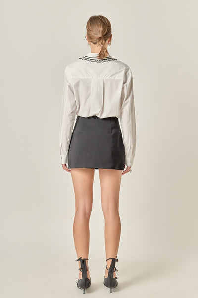 Collar Pointed Shirt White
