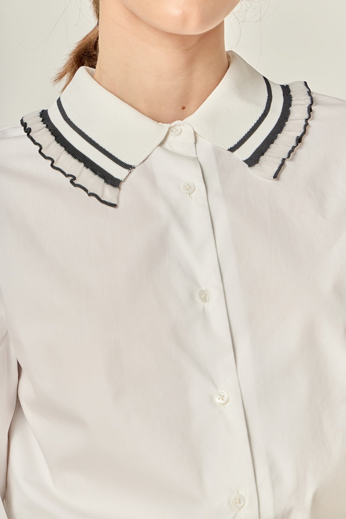Collar Pointed Shirt White