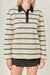Striped Polo Shirt Cream Black